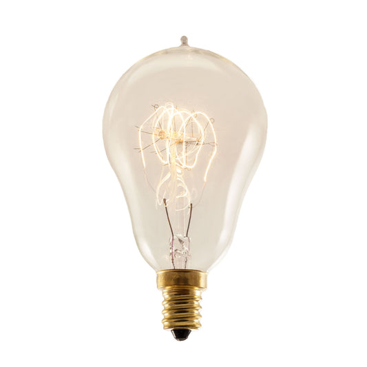 Bulbrite NOS25A15/LP/E12 25 Watt Nostalgic Incandescent Edison A15, Vintage Loop Filament, Candelabra Base, Antique Finish