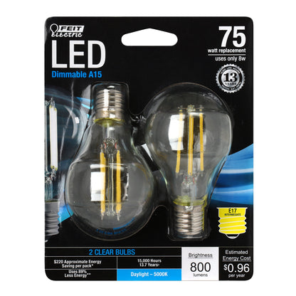 800 Lumen 5000K Dimmable Glass Filament LED