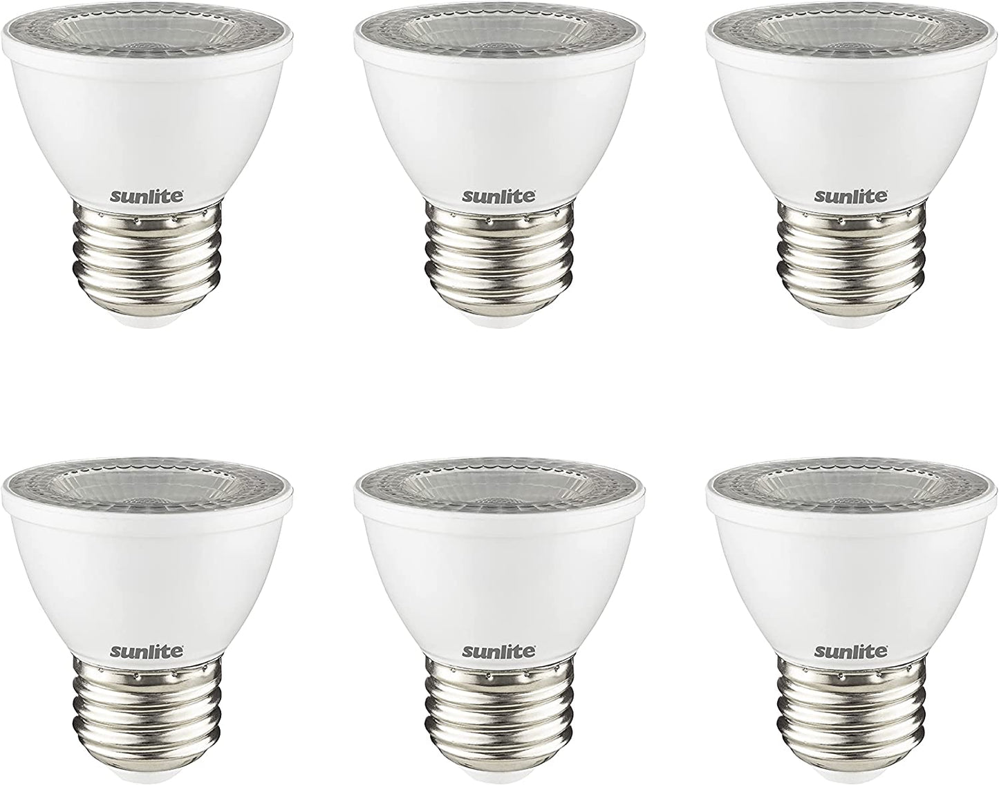 Sunlite 45163 LED PAR16 Short Neck Recessed Spotlight Bulb, 7 Watt, (60W Halogen Replacement), 500 Lumens, Medium (E26) Base, Dimmable, ETL Listed, 3000K Warm White, 6 Pack