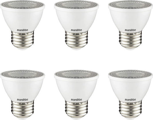 Sunlite 45163 LED PAR16 Short Neck Recessed Spotlight Bulb, 7 Watt, (60W Halogen Replacement), 500 Lumens, Medium (E26) Base, Dimmable, ETL Listed, 3000K Warm White, 6 Pack