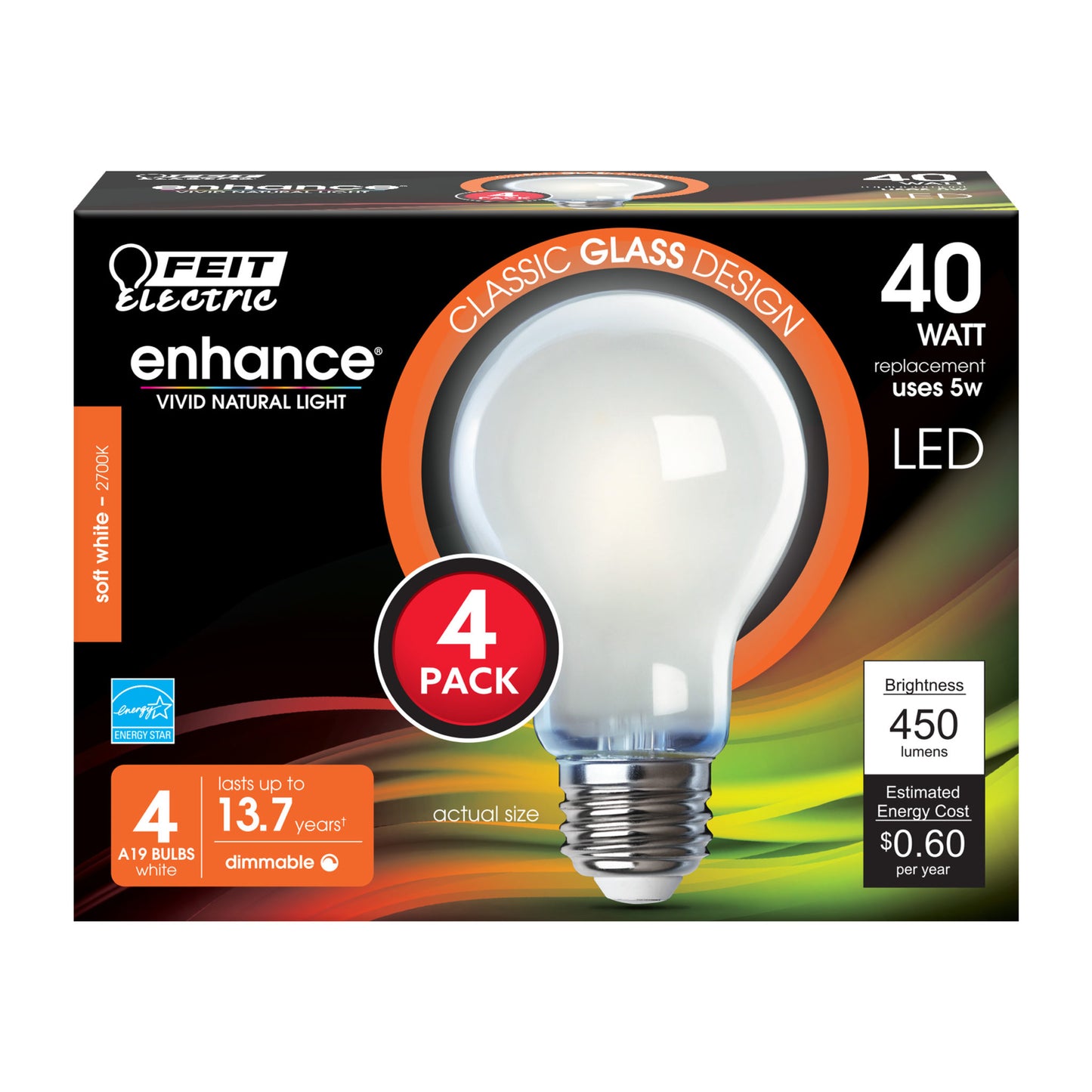 450 Lumen 2700K Dimmable A19 LED