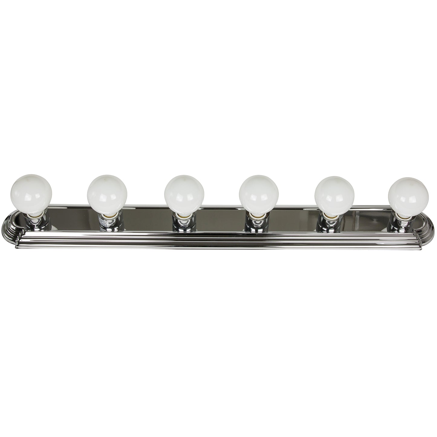 Sunlite 41308-SU 6-Lamp Vanity Light Fixture, Medium Base Sockets (E26), Wall Mounted, 36" Length, UL Listed Brushed Nickel Finish