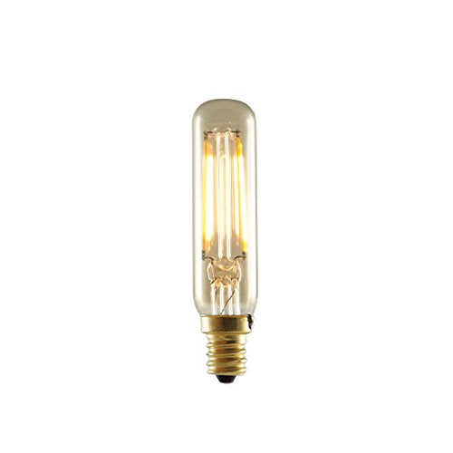 Bulbrite LED2T6/22K/FIL-NOS 2-Watt LED Nostalgic Mini Radio Tube Bulb, 25W Equivalent, Candelabra Base, Antique Finish