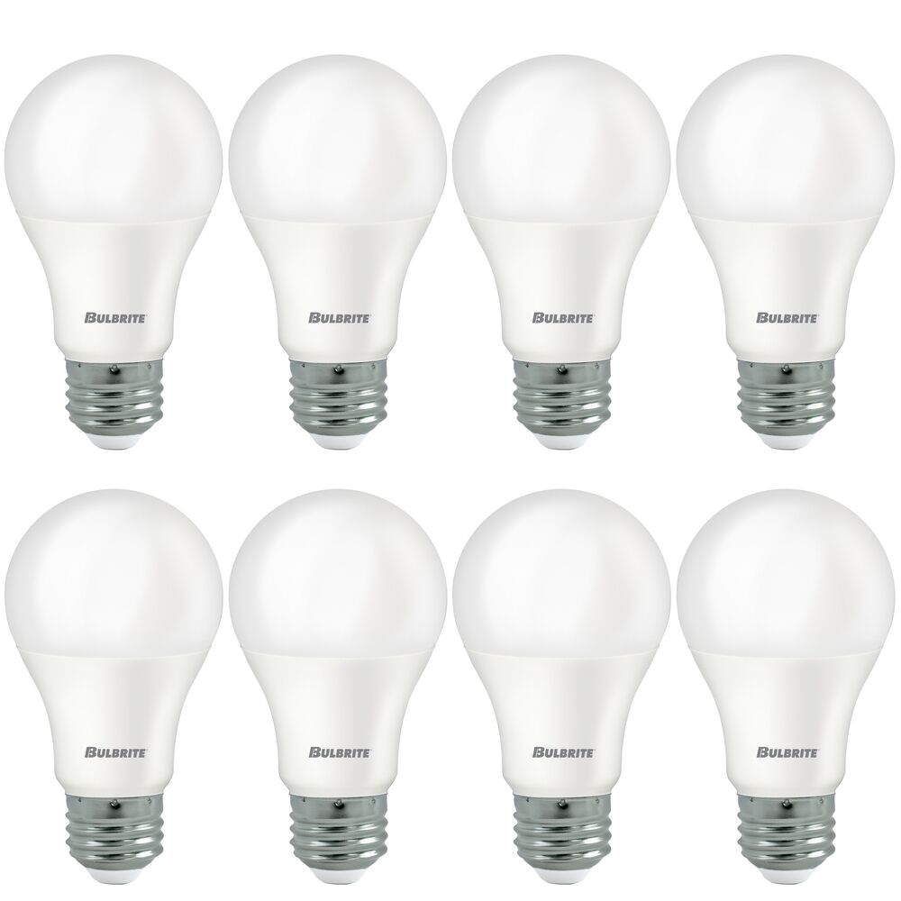 Bulbrite Pack of (8) 9 Watt Frost A19 LED Light Bulbs with Medium (E26) Base, 3000K Soft White Light, 750 Lumens