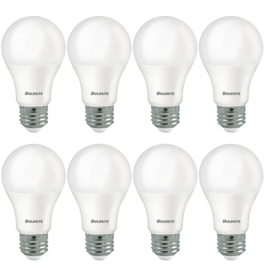 Bulbrite Pack of (8) 9 Watt Frost A19 LED Light Bulbs with Medium (E26) Base, 3000K Soft White Light, 750 Lumens