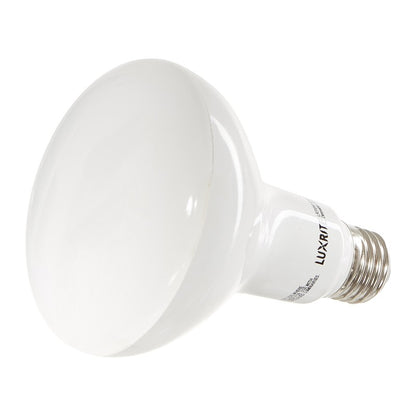 Luxrite LED BR30 Reflector Light Bulb, 9W, 650 Lumens, 3500K - Natural, 80 CRI, Frosted White Finish, Dimmable (LR31852)