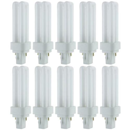 Sunlite 40539 PLD13/SP30K/10PK Double Twin Tube Tube Compact Fluorescent Lamp, PLD 2-Pin, 13 Watts, 660 Lumens, 3000K Warm White, 2-Pin (GX23-2) Base, 10 Pack