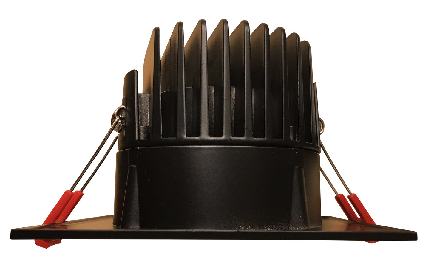 Luxrite 4" Regressed Interchangeable Square Smooth Black Trim Canless Spotlight, Pack of 4 (LR24958)