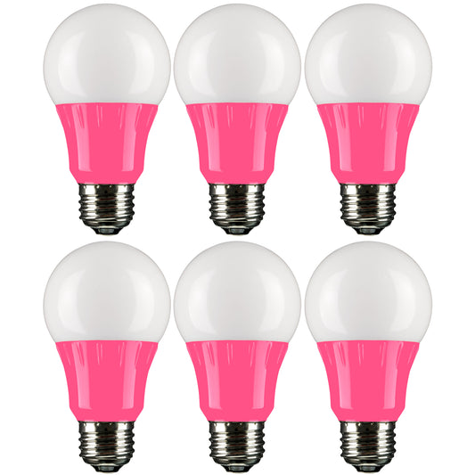 A19/3W/P/LED/6PK* PINK SUNLITE (amazon)