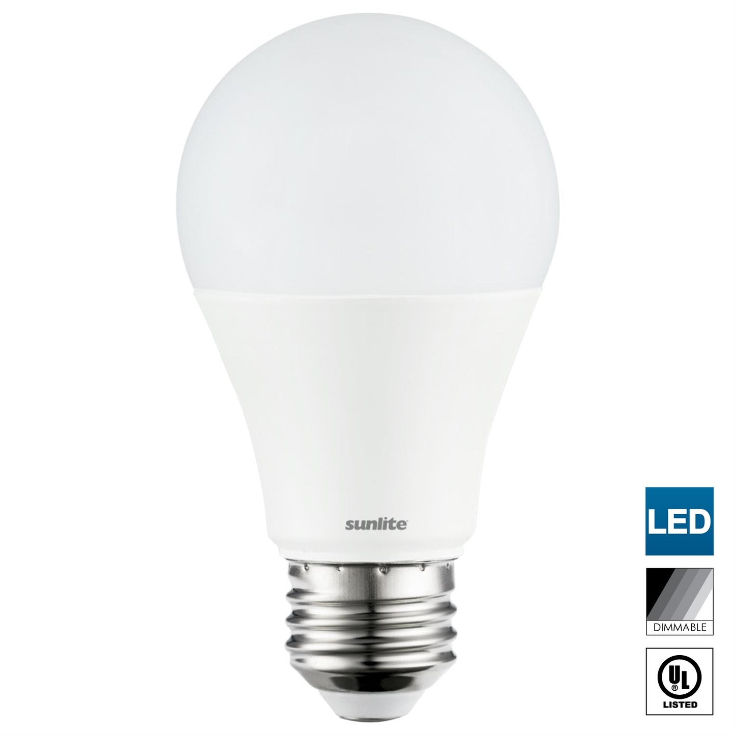 Sunlite LED A19 Bulbs 5.5 Watts (40 Watt Equivalent), Dimmable, Medium Base, UL Listed, 450 Lumen, 27K - Warm White