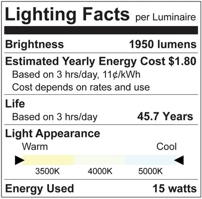 Luxrite LED T8 U6 U-Bend Universal 3 Way Tube Light, 15W, 1950 Lumens, Color Selectable - 3500K/4000K/5000K, 83 CRI, Frost Finish, Dimmable, Pack of 2 (LR23519)