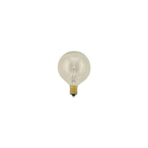 Bulbrite KR25G16CL 25 Watt Krystal Touch Dimmable Krypton G16 Globe Bulb, Candelabra Base, Clear