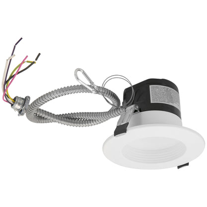 Sunlite 87808 4" LED Commercial Recessed Round Downlight Fixture, Power Selectable 9W/13W/18W, 2000 Lmns, CCT Switch 27K/30K/35K/40K/50K, 90 CRI, Energy Star, Dimmable, Title-24 Compliant, ETL Listed