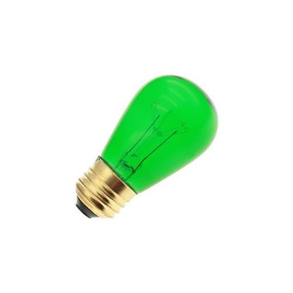 Bulbrite 11S14TG 11W Dimmable S14 String Light Replacement Bulb, Medium Base, Transparent Green