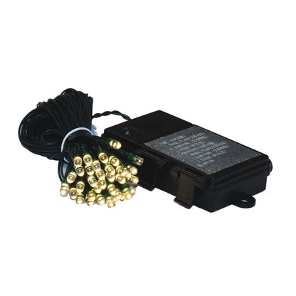 Vickerman Battery Operated Warm White LED Outdoor 50 Light Set, Automatic On-Off Timer.- 2 Pack