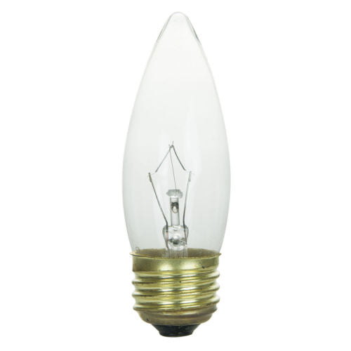 Sunlite 40 Watt Torpedo Tip Chandelier , Medium Base, Clear