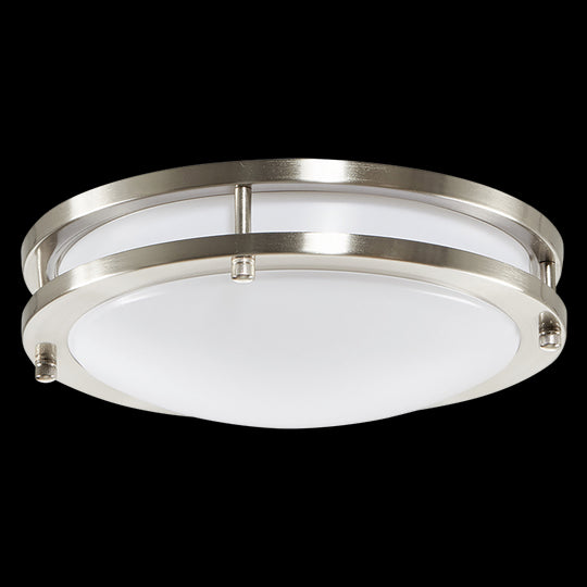 Luxrite LED 10" Double Ring Suface Mount, 14W, 1120 Lumens, Color Selectable - 2700K/3000K/3500K/4000K/5000K, 80 CRI, Chrome Finish, Dimmable, Pack of 2 (LR23280)