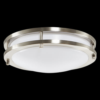 Luxrite LED 10" Double Ring Suface Mount, 14W, 1120 Lumens, Color Selectable - 2700K/3000K/3500K/4000K/5000K, 80 CRI, Chrome Finish, Dimmable, Pack of 2 (LR23280)