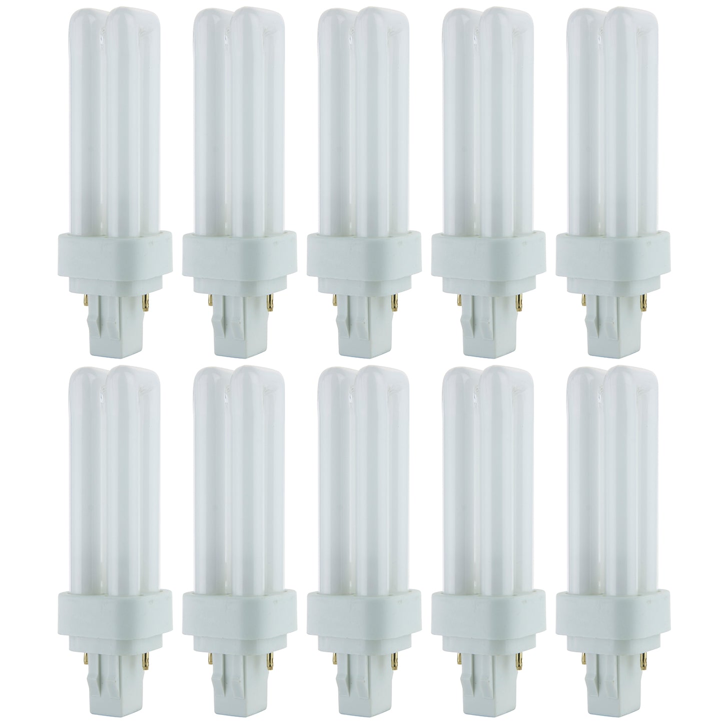 Sunlite PLD13/SP35K/10PK 3500K Neutral White Fluorescent 13W PLD Double U-Shaped Twin Tube CFL Bulbs with 2-Pin GX23-2 Base (10 Pack)