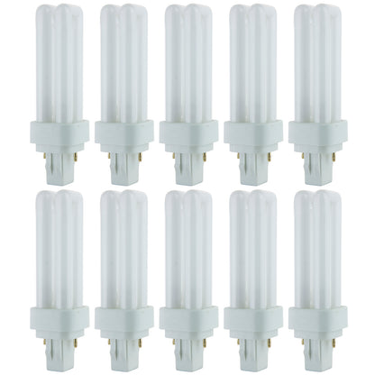 Sunlite PLD13/SP35K/10PK 3500K Neutral White Fluorescent 13W PLD Double U-Shaped Twin Tube CFL Bulbs with 2-Pin GX23-2 Base (10 Pack)