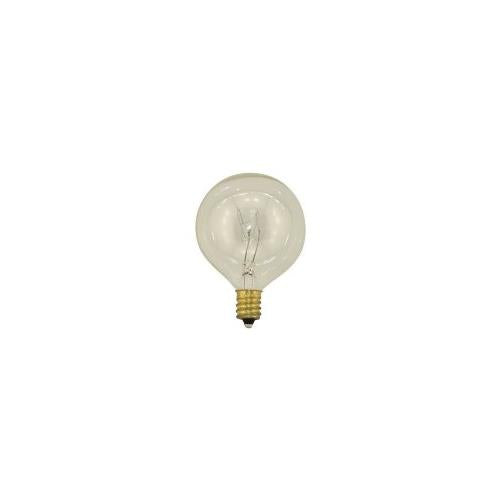 Bulbrite 40G16CL2 40 Watt Incandescent G16.5 Globe, Candelabra Base, Clear