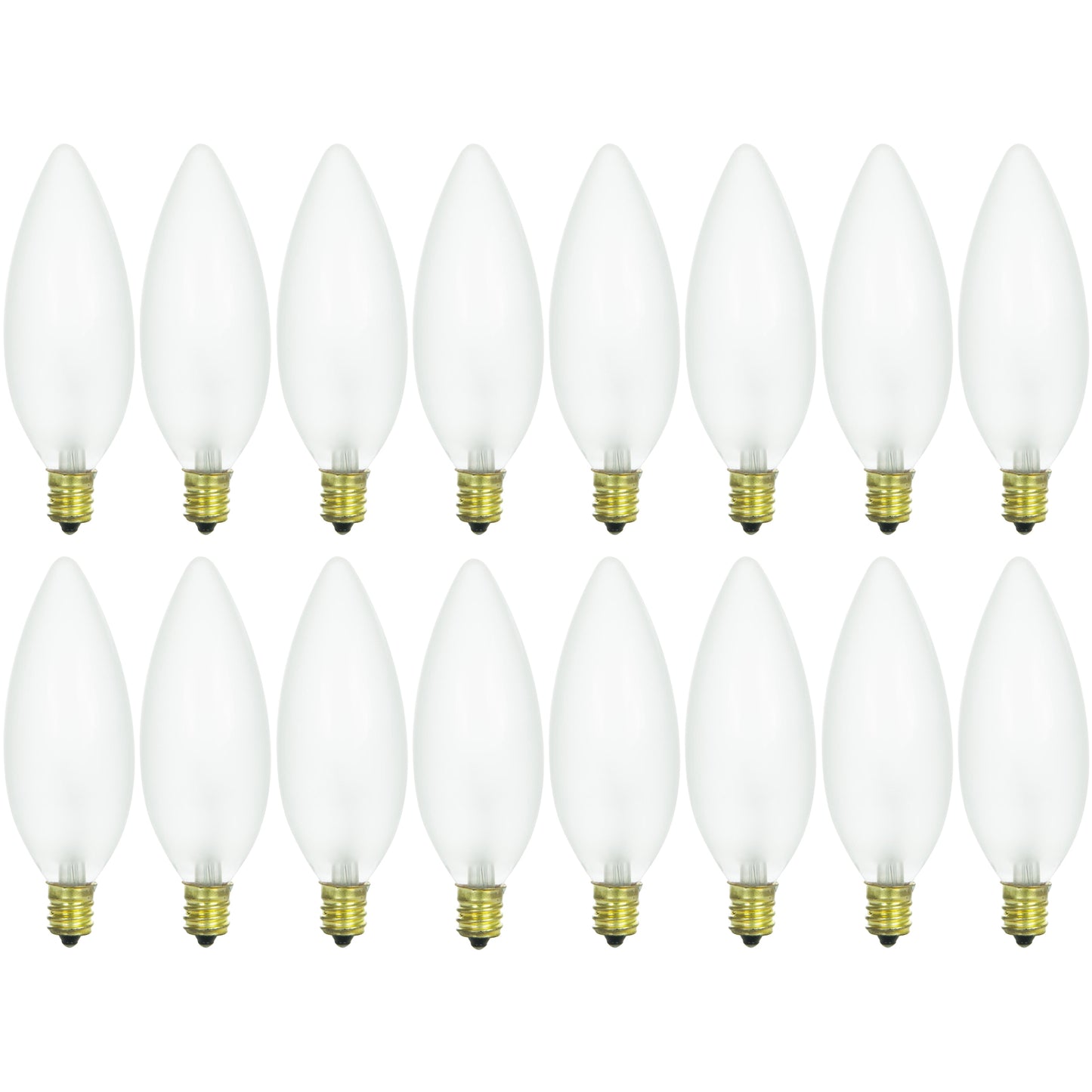 Sunlite 60 Watt Torpedo Tip Chandelier , Candelabra Base, Frost