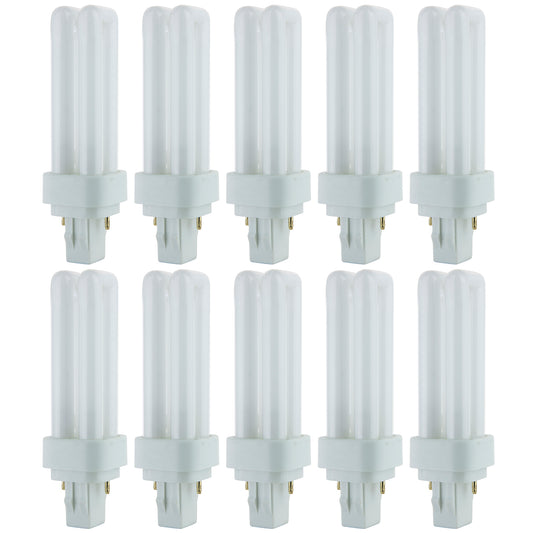 Sunlite PLD13/SP35K/10PK 3500K Neutral White Fluorescent 13W PLD Double U-Shaped Twin Tube CFL Bulbs with 2-Pin GX23-2 Base (10 Pack)