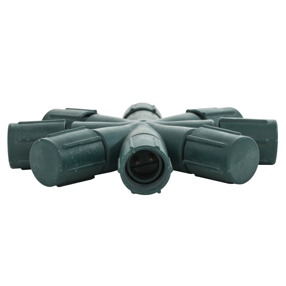 Vickerman Single Mold LED Set Green Coaxial 8-Way Splitter - 4 Pack, CSA/us Listed.