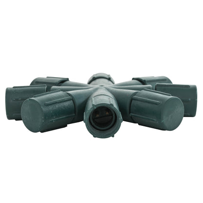 Vickerman Single Mold LED Set Green Coaxial 8-Way Splitter - 4 Pack, CSA/us Listed.