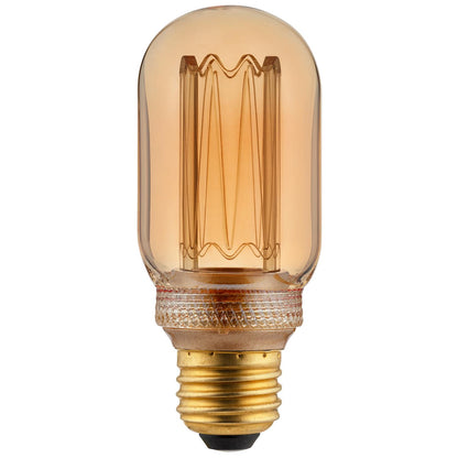 Sunlite 81253-SU LED T14 Virtual Filament Bulbs, Medium Base, Amber Glass, Dimmable, 15,000 Hour Life, UL Listed, 20K Amber 1 Pack