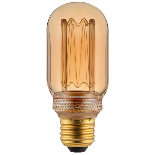 Sunlite 81253-SU LED T14 Virtual Filament Bulbs, Medium Base, Amber Glass, Dimmable, 15,000 Hour Life, UL Listed, 20K Amber 1 Pack