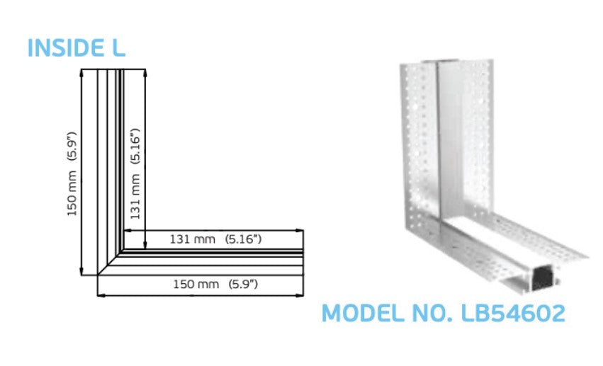 LB54602 INSIDE CORNER TRIMLESS MUD-IN JOINT