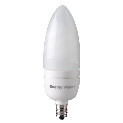 Bulbrite CF7/CTF 7 Watt Compact Fluorescent B10 Chandelier Bulb, Candelabra Base, Warm White, 40 Watt Equivalent