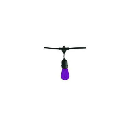 Bulbrite STRING15/E26-11S14PUOutdoor String Light w/Purple Incandescent 11S14 Bulbs, 48-Feet, 15 Lights