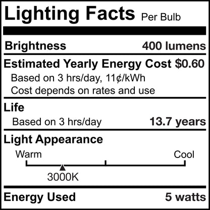 Bulbrite LED Filament Pack of (4) 5 Watt Dimmable 15 Inch T9 Light Bulb with Clear Glass Finish and Medium (E26) Base - 3000K (Soft White Light), 400 Lumens