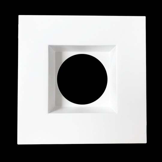 Luxrite 4" Regressed Interchangeable Square Smooth White Trim Canless Spotlight, Pack of 4 (LR24954)