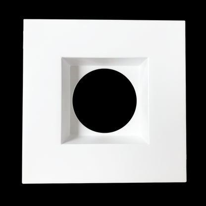 Luxrite 4" Regressed Interchangeable Square Smooth White Trim Canless Spotlight, Pack of 4 (LR24954)