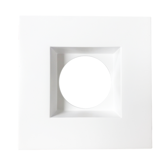 Luxrite 4" Regressed Interchangeable Square Smooth White Trim Canless Spotlight (LR24954)