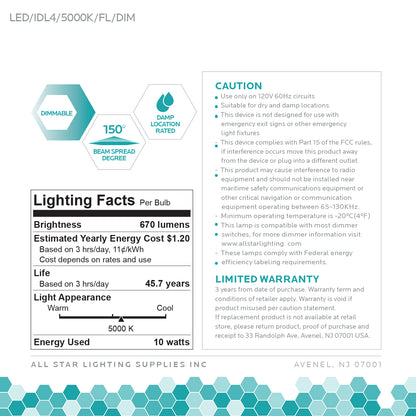 Luxrite Downlight LED/IDL4/5000K/FL/DIM 5000K Bright White