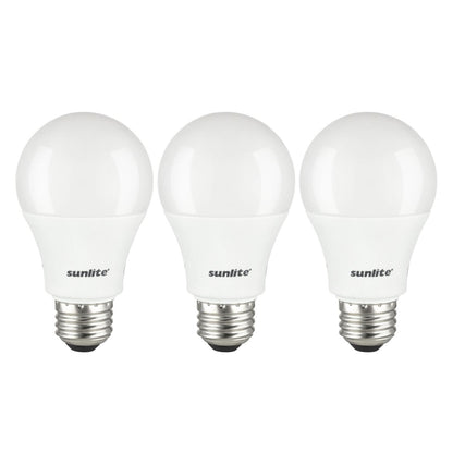 Sunlite A19/LED/10W/ES/D/50K LED A19 Household 10W (60W Equivalent) Light Bulbs, Medium (E26) Base, 5000K Clear White