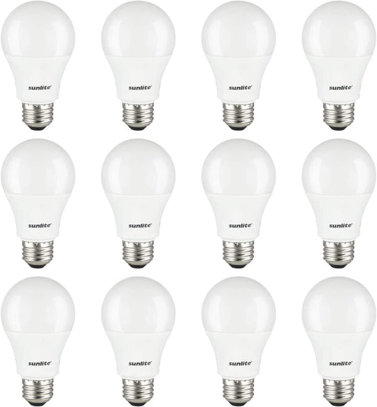 Sunlite 80937-SU LED A19 Light Bulbs, 14 Watts (100W Equivalent), 1500 Lumens, Medium Base (E26), Non-Dimmable, UL Listed, 30K - Warm White Pack of 12