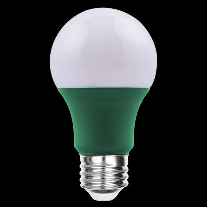 Luxrite LED A19 Colored Light Bulb, E26 - Medium Base, 8W, Green Finish, Non-Dimmable, Shatter Proof, Pack of 15 (LR21492)