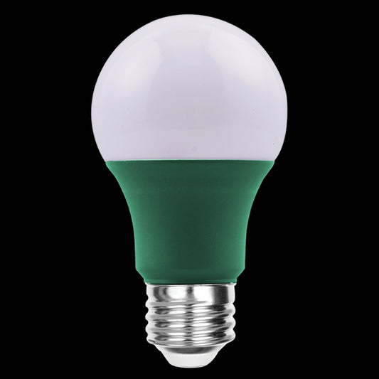 Luxrite LED A19 Colored Light Bulb, E26 - Medium Base, 8W, Green Finish, Non-Dimmable, Shatter Proof (LR21492)