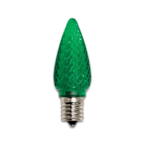 Bulbrite LED/C9G-25PK 0.35 Watt LED C9 Christmas Light Replacement Bulbs, Candelabra Base, Green, 25-Pack