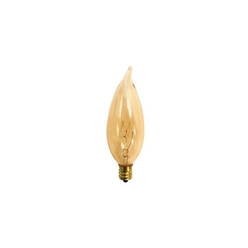 Bulbrite 15CFA/32/3 15 Watt Incandescent CA10 Chandelier Bulb, Candelabra Base, Antique Finish