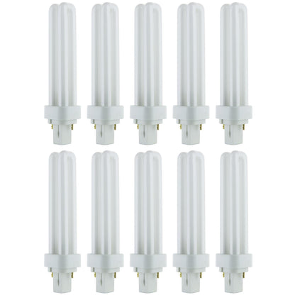 Sunlite 18 Watt PLD 2-Pin Double U-Shaped Twin Tube, G24D-2 Base, Super White