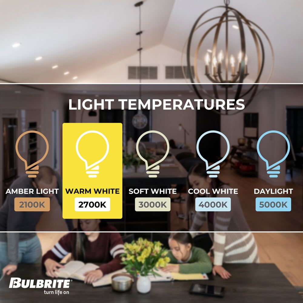 Bulbrite 5 Watt B11 LED Filament Light Bulb, 2700K E12 Candelabra Base, Clear Finish, Pack of 48