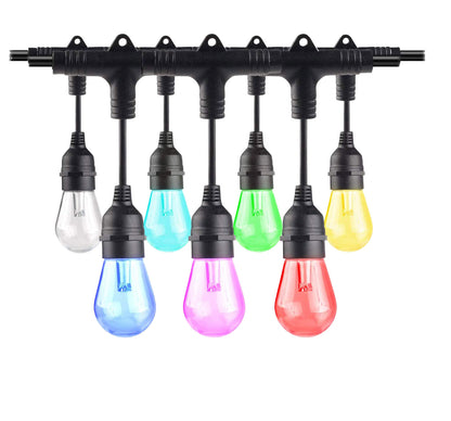Bulbrite Solana 36-foot Smart String Light Kit with Shatter Resistant RGB Color Changing LED Light Bulbs
