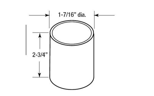 GML-SL 1-7/16” DIA. x 2-3/4”H INGROUND SLEEVE FOR CONCRETE OR SOIL INSTALLATION