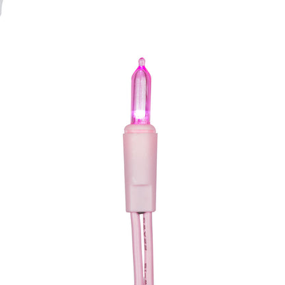 Vickerman 50 LED Pink Dura-Lit Light on Pink Wire, 37' Christmas Light Strand- 2 Pack